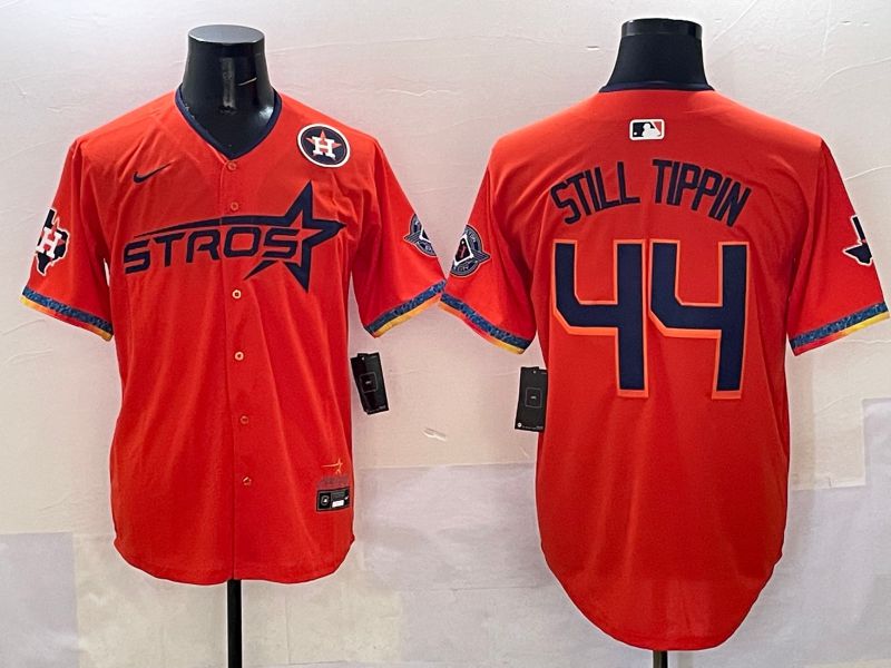 Men Houston Astros #44 Still Tippin Orange Fourth generation Joint Name 2025 Nike MLB Jersey style 8